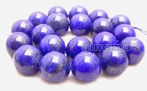 20mm Round Blue Natural Lapis Lazuli Loose Beads for Jewelry Making Strand 15" - Picture 1 of 2