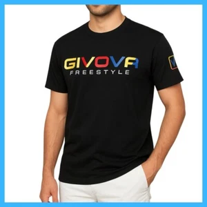 T-shirt da uomo cotone slim fit mezze maniche corte maglia maglietta Givova M XL - Foto 1 di 14