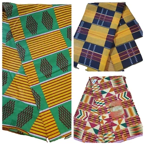Traditional African Kente Ankara Print Fabric. By The Yard - Picture 1 of 4