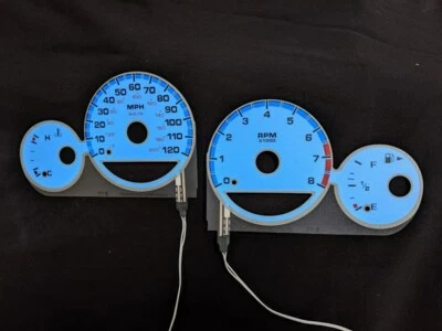 fit 00-05 Dodge Neon with Tach Indiglow Night EL Glow Gauges - Image 1 of 2