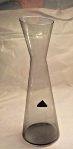Vintage Smokey Grey MORGANTOWN Old Genuine Lead Crystal USA Glass Vase 12" - Picture 1 of 14