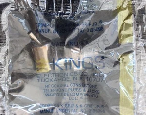Kings BNC Crimp and captive contact K-Grip 50 Ohm KC-59-299 (Pk of 2) - Picture 1 of 1
