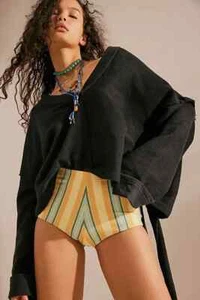 Free People Beach Alyria Solid Black OVERSIZED Pullover - size X-SMALL - NEW - Picture 1 of 6