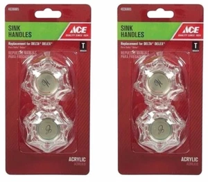 2 packs (4 knobs)  Replacement Delta Delex Sink Faucet Knob Handles  Acrylic ~ - Picture 1 of 4