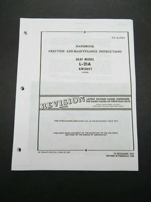 Manual de montaje y mantenimiento de aviones Super Cub 1952-58 Air Force Piper L-21 A Foto 1 de 4