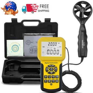Handheld HVAC Anemometer Digital Wind Speed CFM CMM Meter Gauge Air Flow Tester - Picture 1 of 12