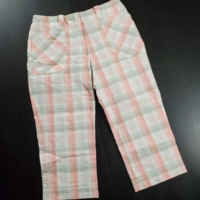 Calça de golfe Nike Golf feminina 6 cropped stretch xadrez rosa - Imagem 1 de 4