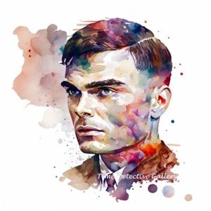 Alan Turing in Watercolor - Art Print - Picture 1 of 1