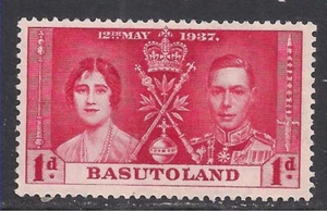 Basutoland 1937 KGV1 1d Scarlet Coronation MM SG 15 ( H158 ) - Picture 1 of 1