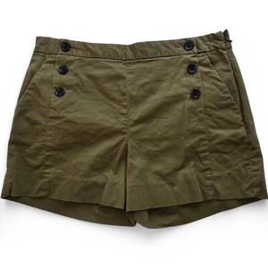 Banana Republic Damen Chino Matrose Knopf Shorts olivgrün Seitenreißverschluss Größe 10 - Bild 1 von 5