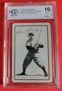 LOU GEHRIG 1978 SPORTS DECK DIVISION 3 OF DIAMONDS CARD GRADED BCCG 10 MINT+ - Picture 1 of 2