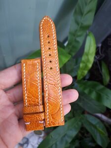 TAN BROWN GENUINE Ostrich LEATHER WATCH STRAP BAND 20mm 18mm