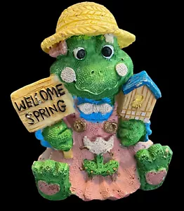 Welcome Spring mini figurine frog resin FREE SHIPPING - Picture 1 of 10