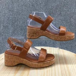 Dream Pairs Sandals Womens 9 Slingback Brown Buckle Strap Comfort Wedge Heels - Picture 1 of 17
