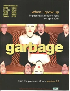 GARBAGE Rare VINTAGE 1999 Grow PROMO TRADE AD Poster for Version CD MINT USA - Picture 1 of 1