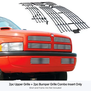 Combo de inserción de parrilla de billet cromada para camioneta Dodge Ram 1994-2001 - Imagen 1 de 7