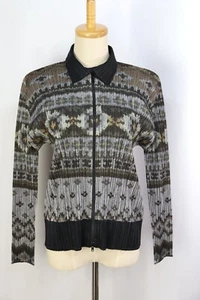 PLEATS PLEASE Gray/Multicolor Zip Front Jacket ISSEY MIYAKE 208 8892 - Picture 1 of 6