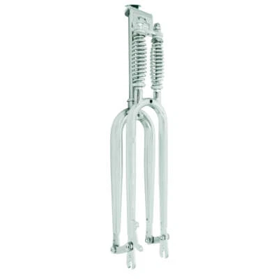 Chrome Bicycle Dual Springer Fork 1" Threadless Disc Tab for 26" Cruiser Bike - Image 1 of 4