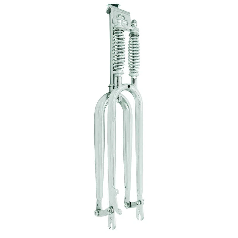 Chrome Bicycle Dual Springer Fork 1" Threadless Disc Tab for 26" Cruiser Bike - Image 1 of 4