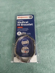 Diabetic Medical ID Bracelet Staineless Steel Magnetic Fits up to 8" Wrists Men - Picture 1 of 2