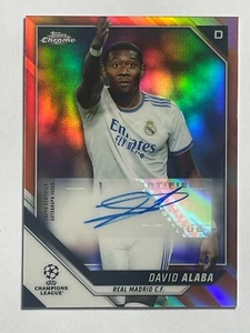 2021-22 Topps Chrome UCL David Alaba Orange Refractor Auto /25 SSP - Picture 1 of 2