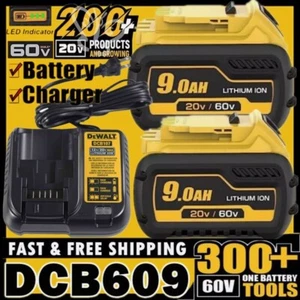 60 VOLT For DEWALT DCB609 20V/60V MAX 9 Ah Li-Ion Battery or Charger Replacement - Picture 1 of 32