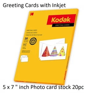 Kodak Greeting Card Stock Inkjet Printable Photo Paper 20pc Half Fold 5x7 170gsm - Picture 1 of 6