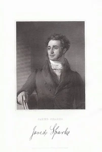 JARED SPARKS 1789-1866, American historian educator Antique Print - Picture 1 of 1