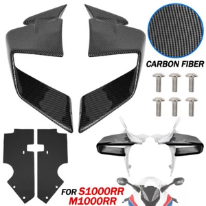 For 2019-2022 BMW S1000RR M1000RR Front Spoiler Fxed Wind Winglets Carbon Fiber - Picture 1 of 12