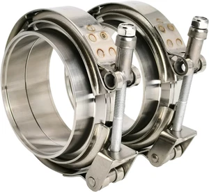2 X 3 Inch Quick Release V Band Clamp with Male Female Flanges 304 Stainless Ste - Picture 1 of 9