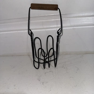 Винтажная банка из дерева и проволоки, каменная банка, подсвечник контейнер для консервных банок - Изображение 1 из 4