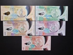 Vanuatu 200 - 5000 Vatu 2014 - 2017 Polymer Total 5 Pcs - Picture 1 of 6