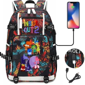 New Inside Out2 Backpack School Bag for Teenager Student Canvas Laptop Rucksack - Picture 1 of 33