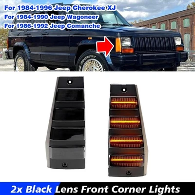 Lámpara de luz diurna LED marcador lateral delantero ahumada para Jeep Cherokee XJ 1984-96 Foto 1 de 4
