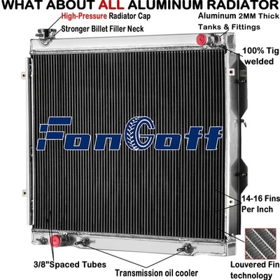 3 Row Aluminum Radiator For 2000-2006 05 Toyota Tundra 3.4L 4.0L V6 AT/MT Foto 1 de 4