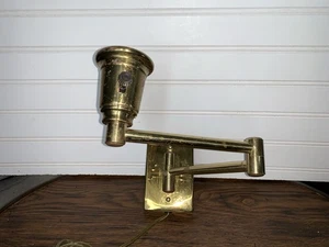 Brass Swing Arm Wall Lamp / Sconce Plug In Works vintage flaws but good no bulb - Picture 1 of 5