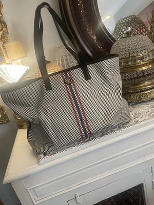 Tory Burch Tote Bag / Huge  Woven LeatherColors   19 By 13 Great For A Trip. - Image 1 of 4