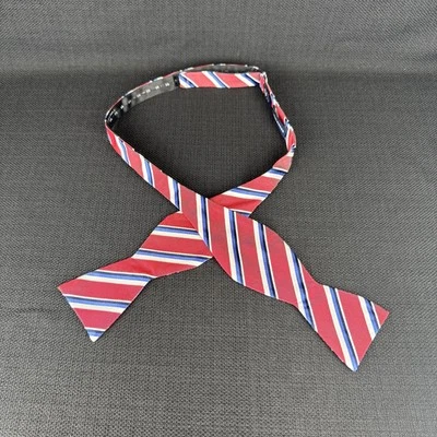 Pajarita de seda a rayas rojas Saddlebred para hombre mezcla de polietileno ajustable 14,5"-20"x3,25" Foto 1 de 4