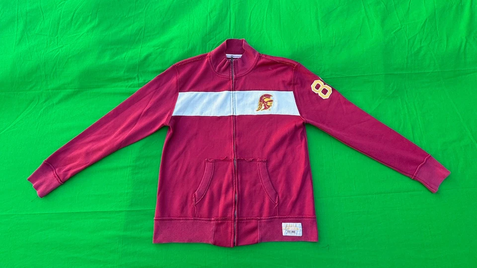 Chaqueta deportiva vintage Colosseum NCAA USC Trojans #80 para hombre con cremallera completa talla L. Foto 1 de 4