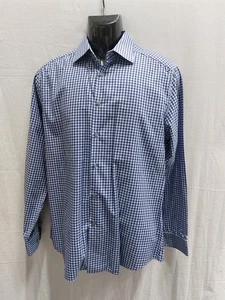 Paul Smith Made in Italy Blue Check Button Up Shirt, Long Sleeved- 42in Chest - Picture 1 of 9