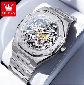 OLEVS Automatik Mechanische Herren Armbanduhren Wasserdicht Uhr Skelett Zifferblatt Uhr - Bild 1 von 6