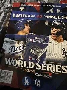 SHIPS NOW!! 2024 WORLD SERIES GAME PROGRAM & PIN N.Y. YANKEES VS. L.A. DODGERS - Picture 1 of 2