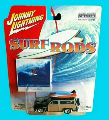 2003 Johnny Lightning 1950 MERCURY WOODY Black Surf Rods  1:64 W/Card Chrome 5SP - Image 1 of 4