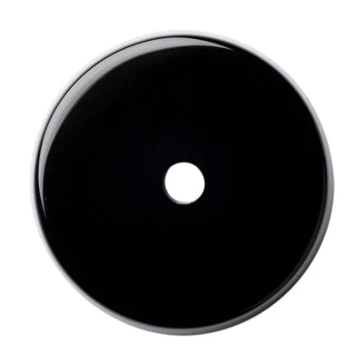 Natural Extra Fine Black Onyx - Round Buff Top Drill Hole Cabochon - Brazil - AA - Image 1 of 2