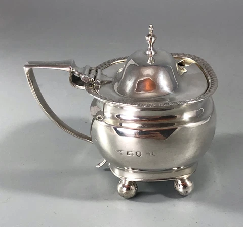 George III Crested Silver Mustard Pot Solomon Hougham London 1813 138g ALZX Cover