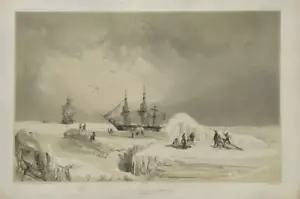 “CHASSE AUX PHOQUES, LE 6 FÉVRIER 1838”, Antarctica, DUMONT D'URVILLE 1842. - Bild 1 von 1