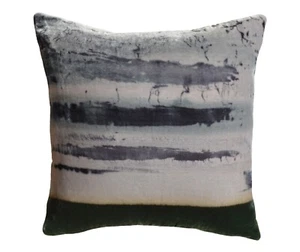 Fabric17 Velvet Pillow Cover 15x15", Gray Abstract Art Silk Velvet Throw Pillow - Picture 1 of 7