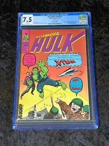 Williams-Verlag 1974 German Marvel Incredible Hulk #3 CGC 7.5 VF- with White Pgs - Picture 1 of 6