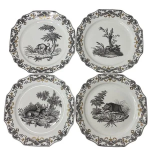 Mottahedeh Metropolitan Museum of Art Du Paquier 4 plates boar dog rabbits fox - Picture 1 of 12