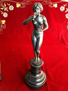 Grosse Bronze von Südig auf Marmorsockel Seifenbläserin 50 cm Gesamthöhe - Bild 1 von 9